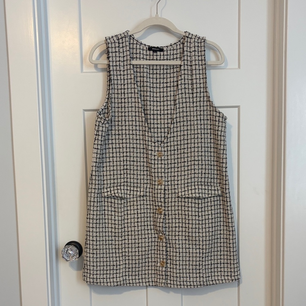 Wishlist Black and White Checkered Mini Dress